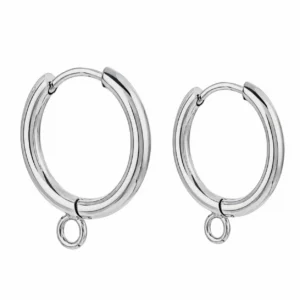 Серьги Конго Simple нерж. сталь 20х2 мм Ø 16 мм 1 пара Платина