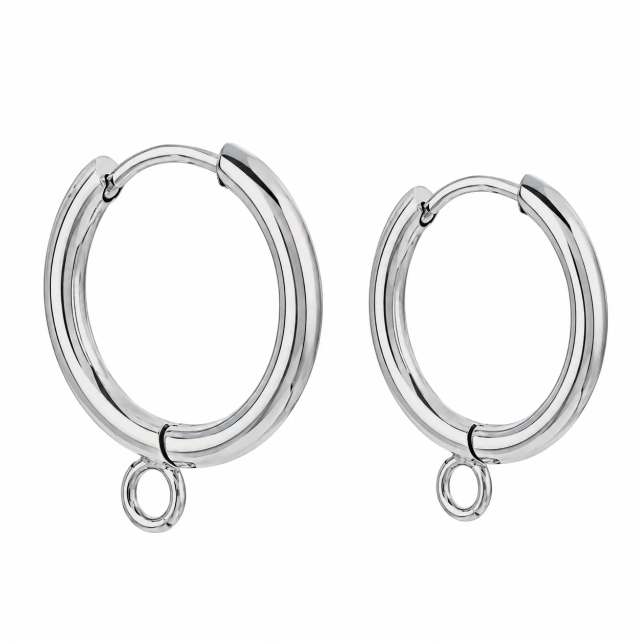 Сережки Конго Simple нерж. сталь 20х2 мм Ø 16 мм 1 пара Платина