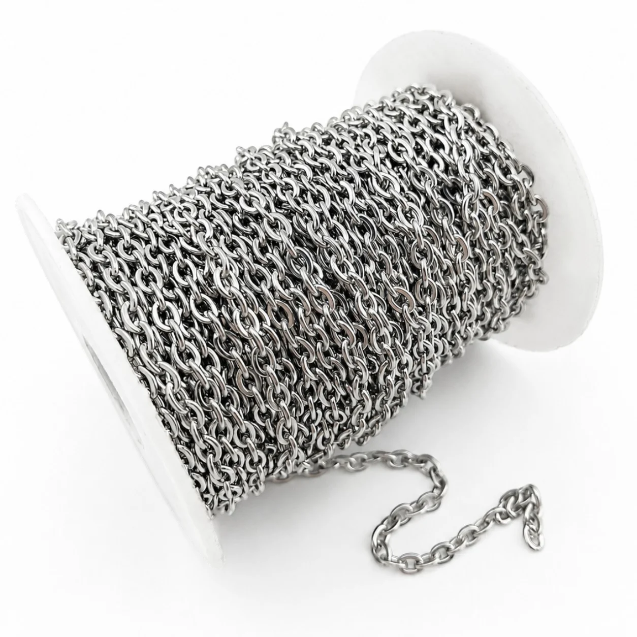 Цепь нержавеющая сталь LS Cable Chain 3,9х4,9х0,75 мм 1 м Платина