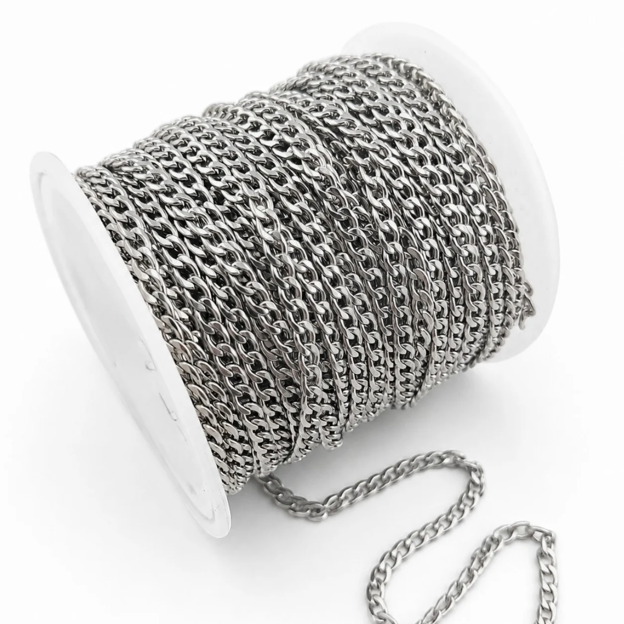 Ланцюг нержавіюча сталь LS Curb Chain 2,9х4,5х0,8 мм 1 м Платина