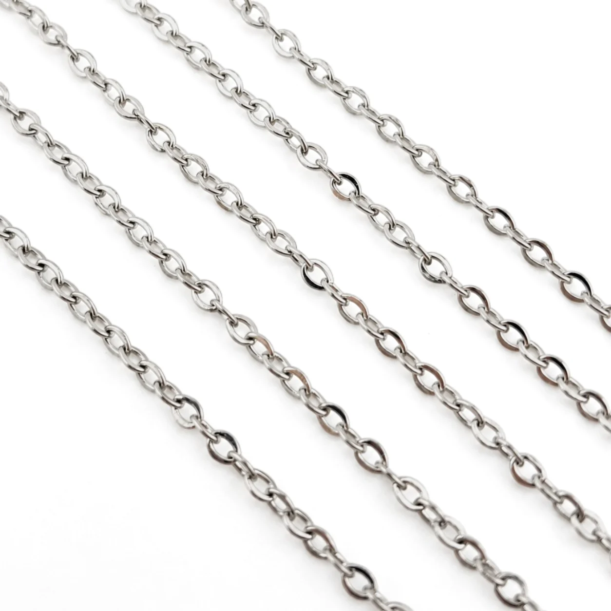 Ланцюг паяний нержавіюча сталь LS Cable Chain 1,6х2,4х0,3 мм 1 м Платина - Зображення 2