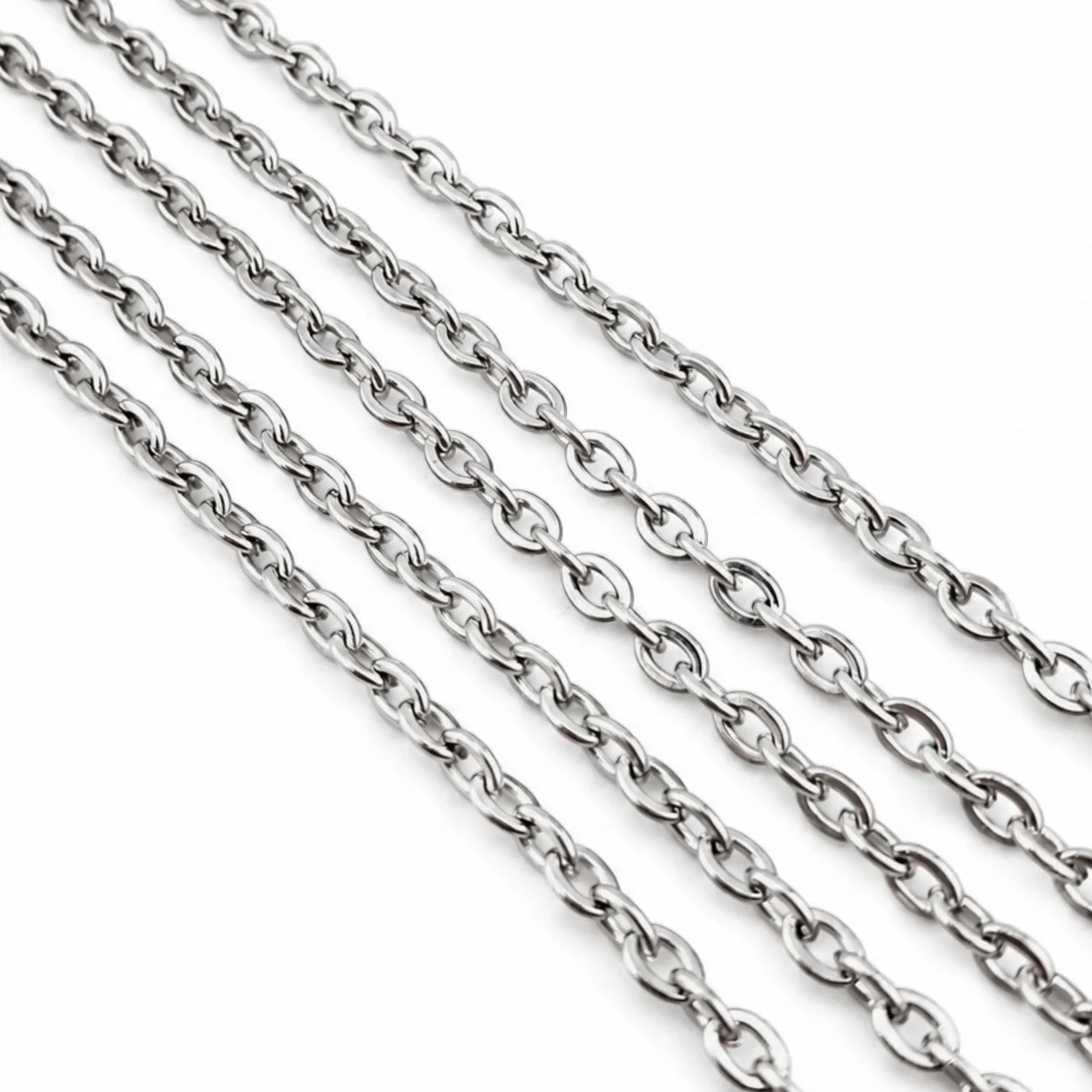 Цепь нержавеющая сталь LS Cable Chain 3,7х5х0,85 мм 1 м Платина — изображение 2