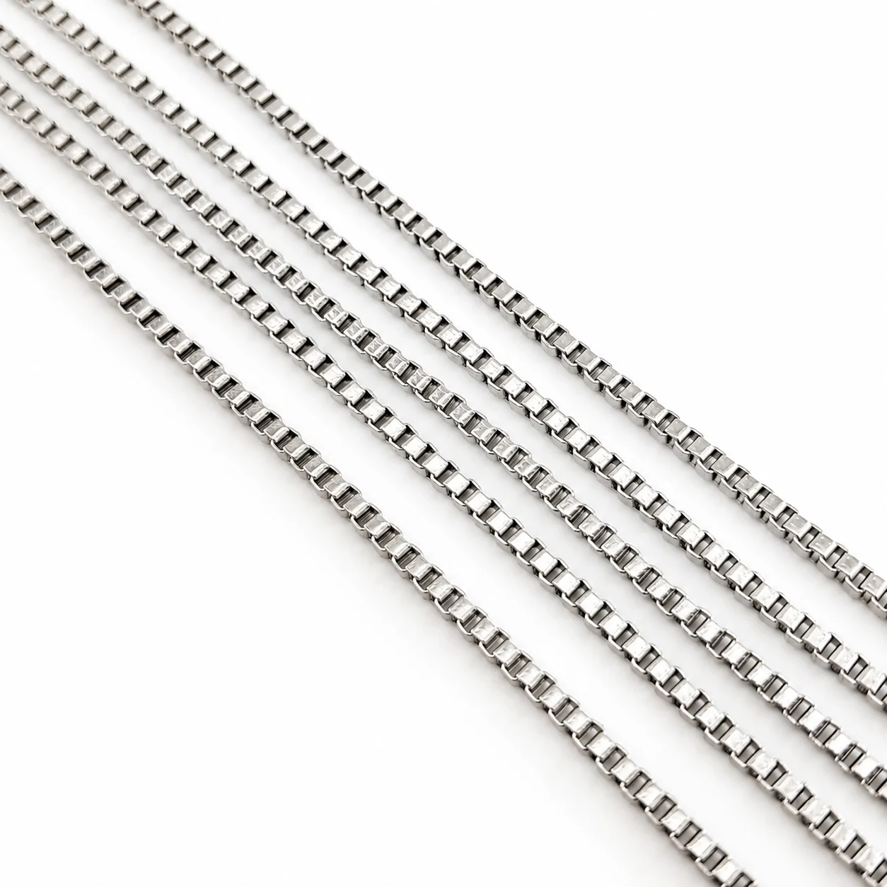 Ланцюг нержавіюча сталь LS Box Chain 2х1,7х0,3 мм 1 м Платина - Зображення 2