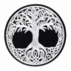 Термоаплікація Tree of life вишита 7х7 см 1 шт. Біло-чорний