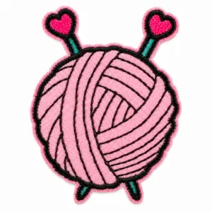 Термоаппликация Yarn Ball вышитая 4,5х6 см 1 шт. Розовый