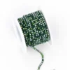 Стразовая цепь ss6 (2 мм) 1 м Green AB Dark Green
