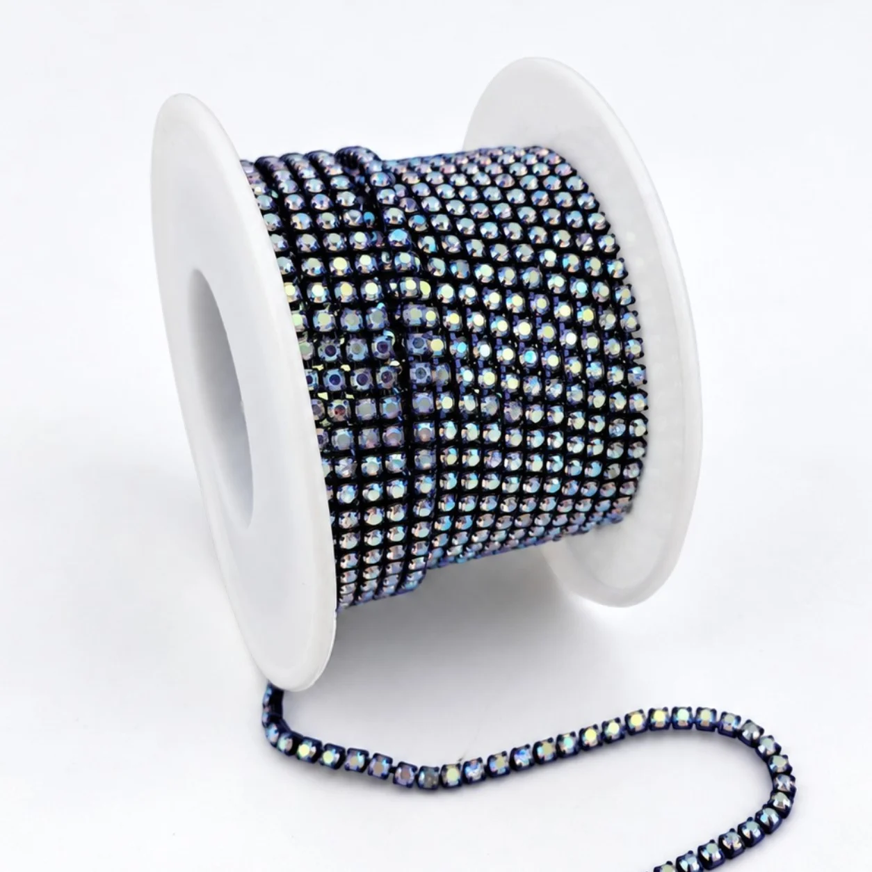 Стразовий ланцюг ss12 (3 мм) 1 м Crystal AB Dark blue