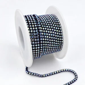 Стразовая цепь ss6 (2 мм) 1 м Crystal AB Dark blue
