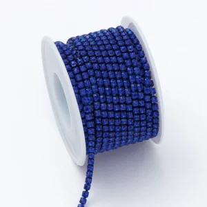 Стразовая цепь ss6 (2 мм) 1 м Sapphire Dark blue