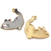 Подвеска металл Lazy cat 24х23,4 мм 1 шт. Серый