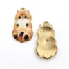 Подвеска металл Fluffy Kitty 25х14 мм 1 шт. Коричневый светлый