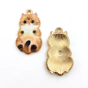 Підвіска метал Fluffy Kitty 25х14 мм 1 шт. Коричневий світлий