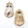 Подвеска металл Fluffy Kitty 25х14 мм 1 шт. Бежевый