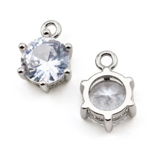 Підвіска метал Crystal Charm 12х8,6 мм 1 шт. Срібло