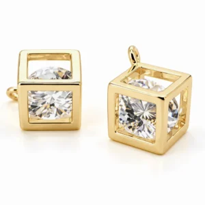 Подвеска металл Crystal cube 12х15 мм 1 шт. Прозрачный