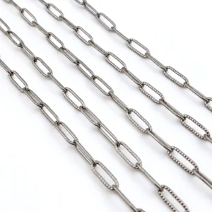 Ланцюг паяний нержавіюча сталь LS Paperclip 4х12,2 мм відріз 1 мм Платина
