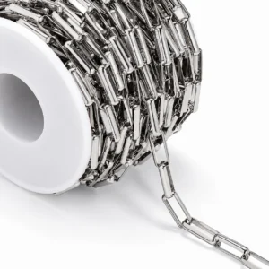 Ланцюг нержавіюча сталь LS Paperclip 5х13,8 мм відріз 1 мм Платина